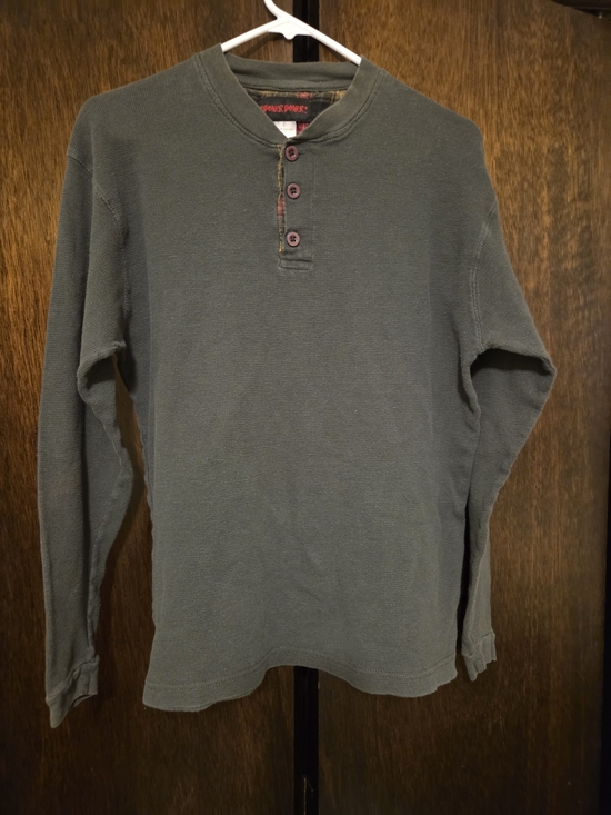 Boxer Boxer Other - Men's Long-Sleeve Henley Shirt in Olive Green by Lucky Brand